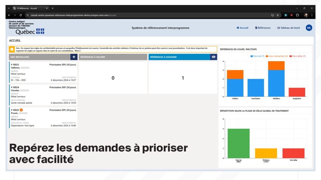 Priorisation des demandes dans l'application DAZZM Santé Référencement interprogramme