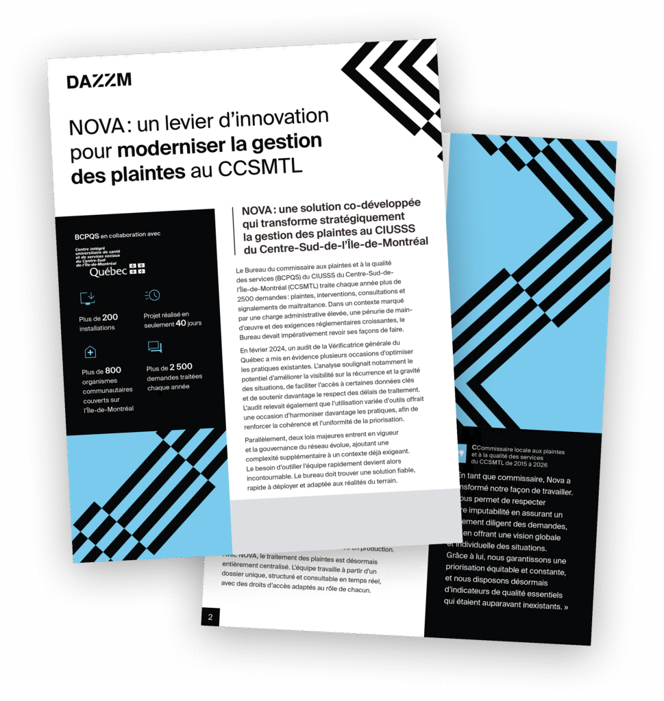 NOVA : une solution co-développée qui transforme stratégiquement la gestion des plaintes au CIUSSS du Centre-Sud-de-l’Île-de-Montréal